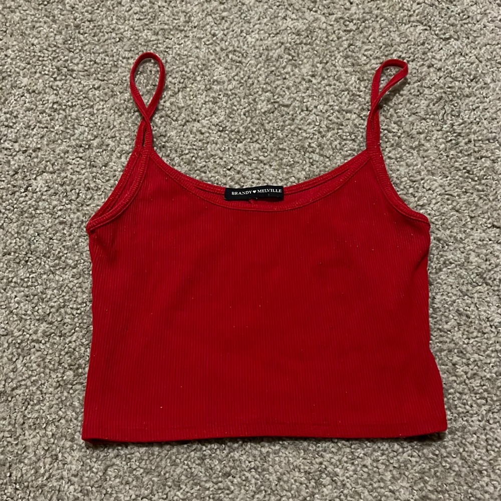 Red Brandy Melville Crop Tank Top